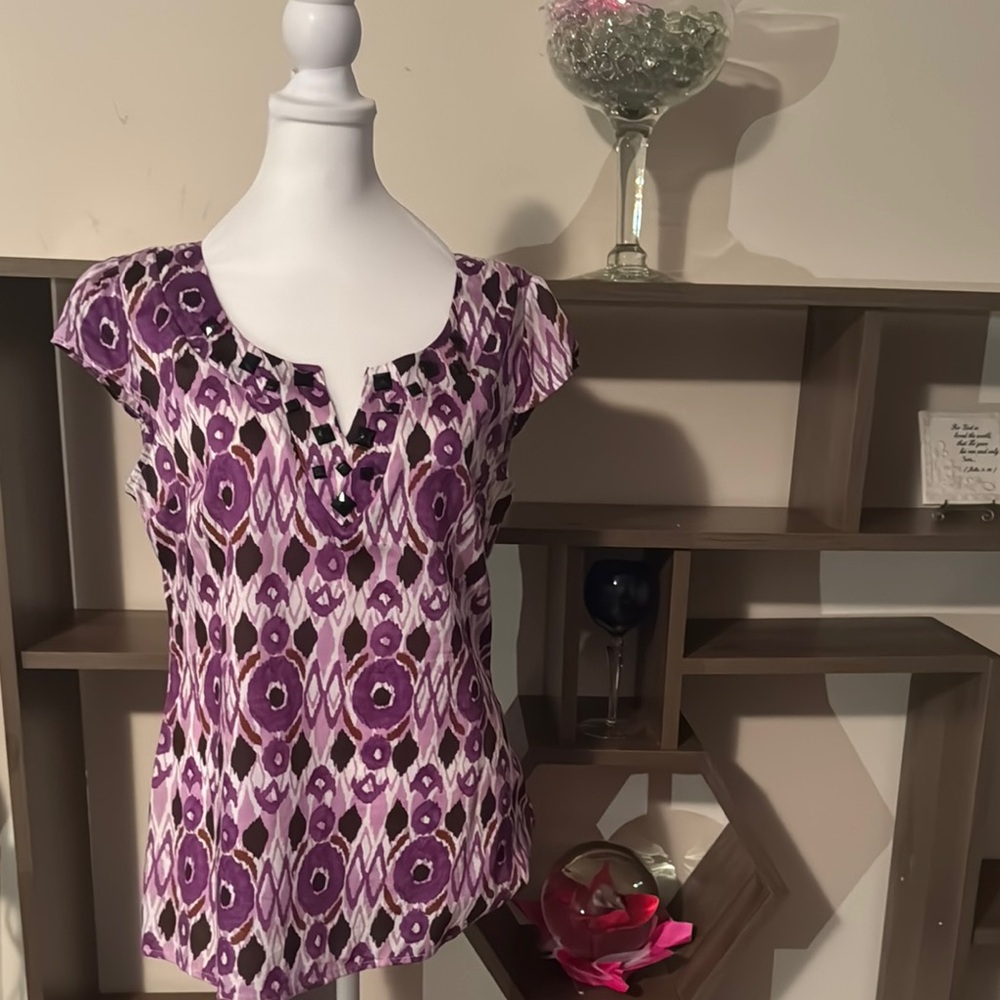 Purple Patterned Women's Top